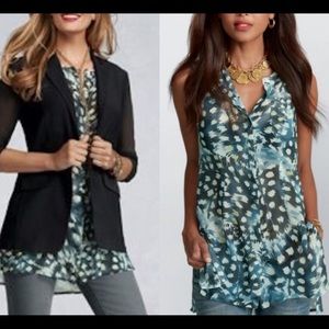 CAbi Avery Tunic Sleeveless long Chiffon Top